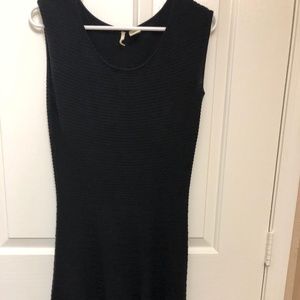 Black Ribbed Scoop neck Dress